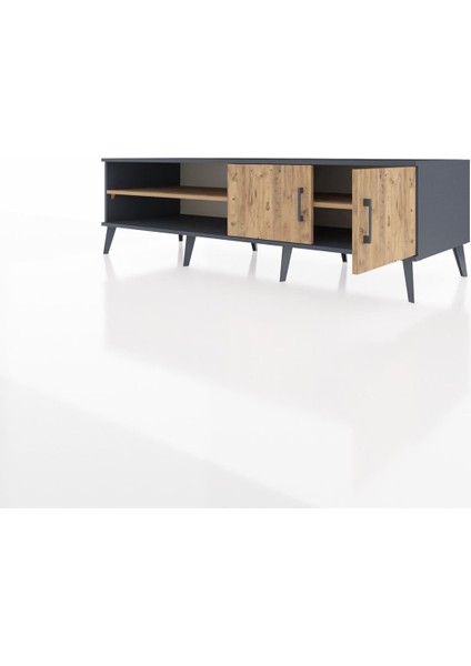 Kronos Tv Ünitesi 2 Raflı 2 Kapaklı 176X59X51 Antrasit-Çam/çam modelleri