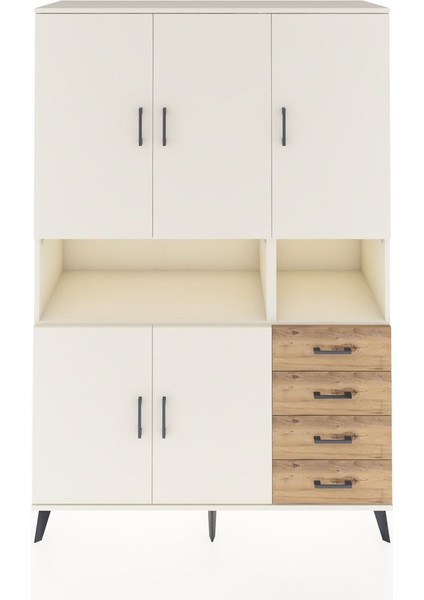 Hyperion Dolap 7 Raflı 4 Çekmeceli 5 Kapaklı 132X44X195 Aytaşı-Aytaşı/çam