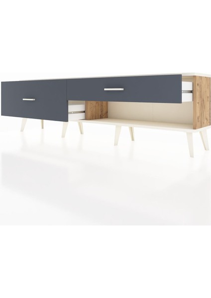Arges Tv Ünitesi 2 Çekmeceli 176X30X51 Çam-Aytaşı/antrasit fırsatları