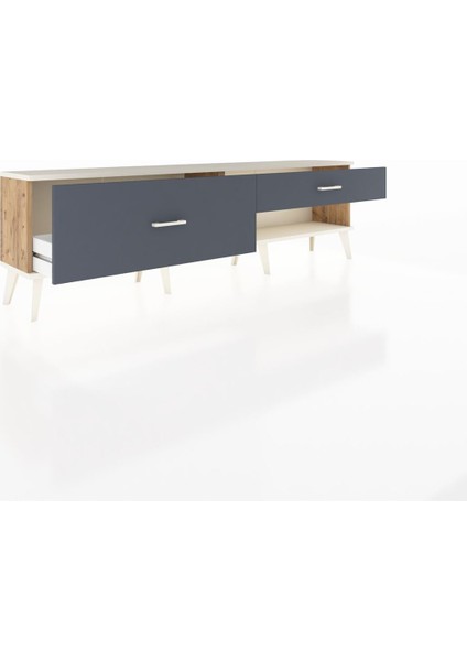 Arges Tv Ünitesi 2 Çekmeceli 176X30X51 Çam-Aytaşı/antrasit indirimleri