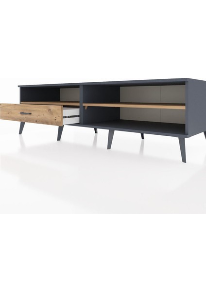 Kronos Tv Ünitesi 2 Raflı Tek Çekmeceli 176X59X51 Antrasit-Çam/çam fırsatları