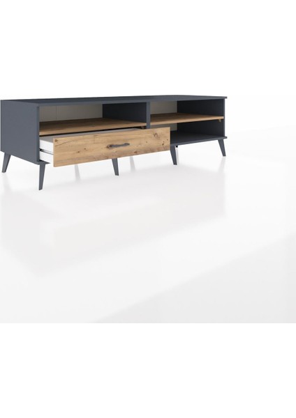 Kronos Tv Ünitesi 2 Raflı Tek Çekmeceli 176X59X51 Antrasit-Çam/çam indirimleri