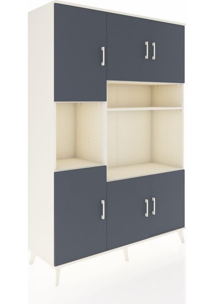 Hyperion Dolap 9 Raflı 6 Kapaklı 132X44X195 Aytaşı-Antrasit/aytaşı fiyatları