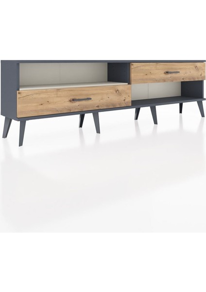 Arges Tv Ünitesi Tek Raflı 2 Çekmeceli 176X30X51 Antrasit-Aytaşı/çam fiyatları