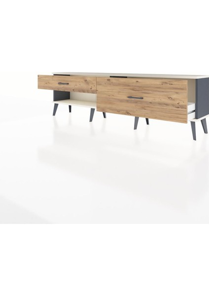 Arges Tv Ünitesi 2 Çekmeceli 176X30X51 Antrasit-Aytaşı/çam modelleri