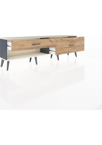 Arges Tv Ünitesi 2 Çekmeceli 176X30X51 Antrasit-Aytaşı/çam indirimleri