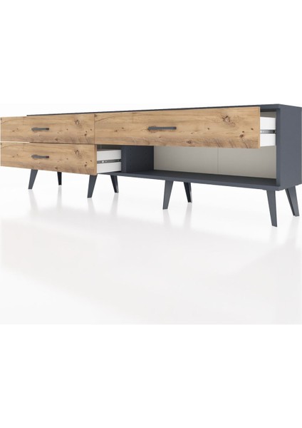 Arges Tv Ünitesi 3 Çekmeceli 176X30X51 Antrasit-Antrasit/çam fırsatları
