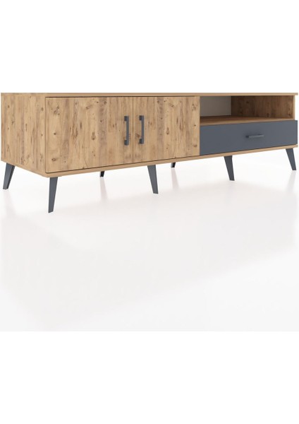 Kronos Tv Ünitesi 2 Raflı Tek Çekmeceli 2 Kapaklı 176X59X51 Çam-Çam/antrasit fiyatları