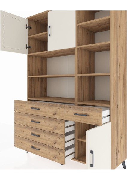 Hyperion Dolap 9 Raflı 5 Çekmeceli 3 Kapaklı 132X44X195 Çam-Aytaşı/çam fırsatları