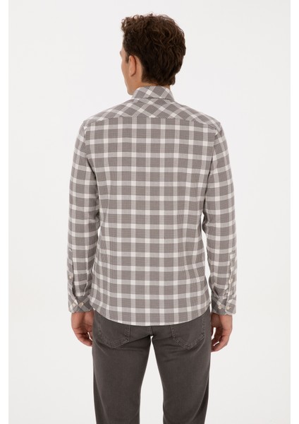 Erkek Vizon Gömlek Desenli 50308532-VR052 fırsatları