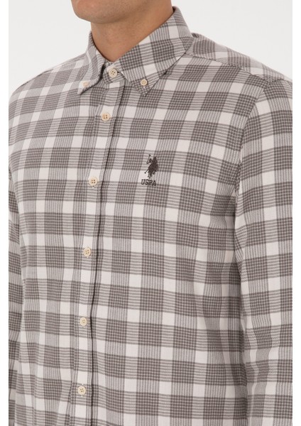 Erkek Vizon Gömlek Desenli 50308532-VR052