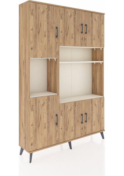 Arges Dolap 9 Raflı 6 Kapaklı 132X30X195 Çam-Çam/aytaşı fiyatları