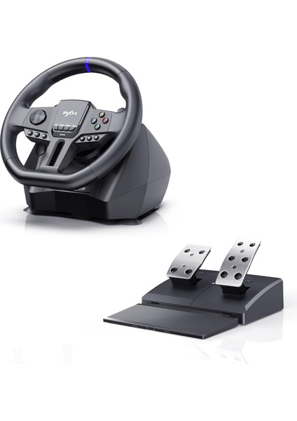 Direksiyon Seti – 900° Dönüş, Çift Motorlu Titreşim, 16-Bit Manyetik Encoder, Rgb Işıklı Geri Bildirim, Hall Sensörlü Metal Pedal, Pc Ps4 Xbox Uyumlu Gerçek Sürüş Deneyimi Pxn V900 Gen2