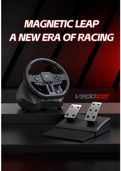 Direksiyon Seti – 900° Dönüş, Çift Motorlu Titreşim, 16-Bit Manyetik Encoder, Rgb Işıklı Geri Bildirim, Hall Sensörlü Metal Pedal, Pc Ps4 Xbox Uyumlu Gerçek Sürüş Deneyimi Pxn V900 Gen2 fiyatları