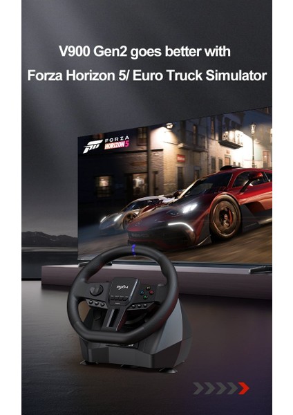 Direksiyon Seti – 900° Dönüş, Çift Motorlu Titreşim, 16-Bit Manyetik Encoder, Rgb Işıklı Geri Bildirim, Hall Sensörlü Metal Pedal, Pc Ps4 Xbox Uyumlu Gerçek Sürüş Deneyimi Pxn V900 Gen2 fırsatları