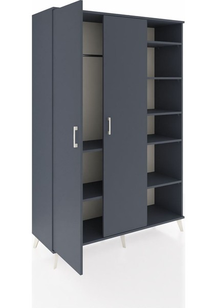 Hyperion Dolap 7 Raflı 2 Kapaklı Tek Askılı 132X44X195 Antrasit-Antrasit/aytaşı indirimleri