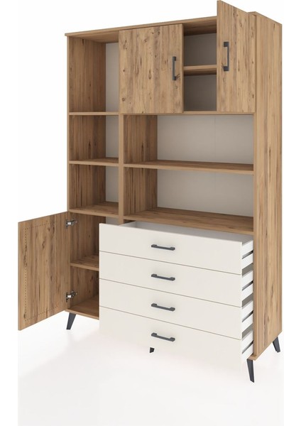 Hyperion Dolap 8 Raflı 4 Çekmeceli 3 Kapaklı 132X44X195 Çam-Çam/aytaşı modelleri