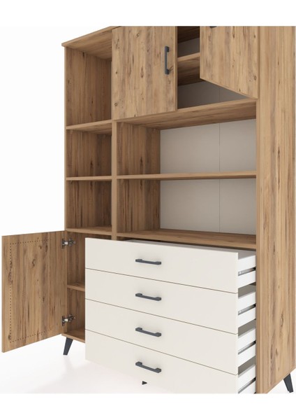 Hyperion Dolap 8 Raflı 4 Çekmeceli 3 Kapaklı 132X44X195 Çam-Çam/aytaşı fırsatları