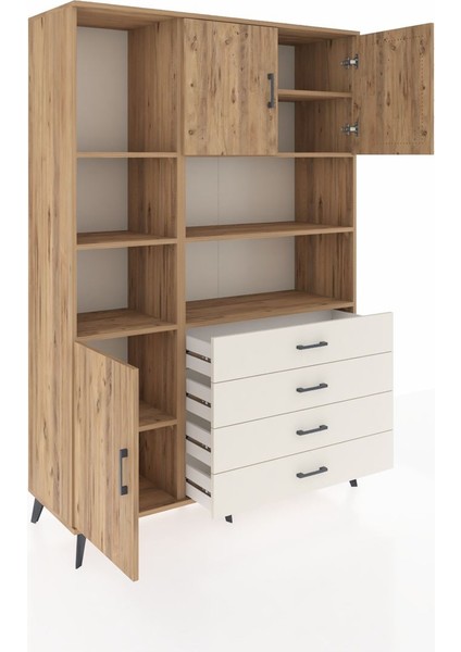 Hyperion Dolap 8 Raflı 4 Çekmeceli 3 Kapaklı 132X44X195 Çam-Çam/aytaşı indirimleri