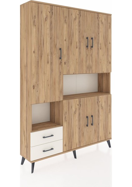 Arges Dolap 10 Raflı 2 Çekmeceli 5 Kapaklı 132X30X195 Çam-Çam/aytaşı fiyatları