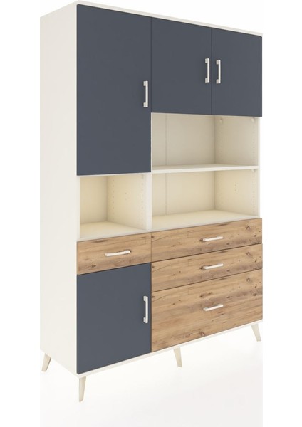 Hyperion Dolap 9 Raflı 4 Çekmeceli 4 Kapaklı 132X44X195 Aytaşı-Antrasit/çam fiyatları