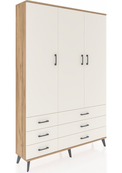 Arges Dolap 5 Raflı 6 Çekmeceli Tek Askılı 132X30X195 Çam-Aytaşı/aytaşı fiyatları