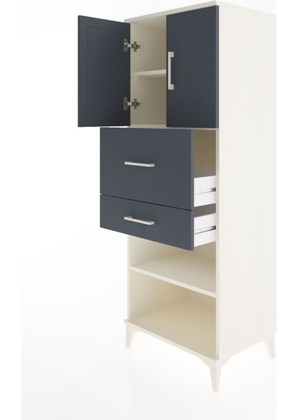 Hyperion Dolap 3 Raflı 2 Çekmeceli 2 Kapaklı 60X44X163 Aytaşı-Antrasit fırsatları