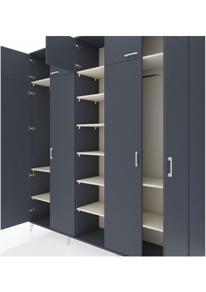 Hyperion Dolap 12 Raflı 9 Kapaklı 2 Askılı 220X44X243 Antrasit-Antrasit/aytaşı fırsatları