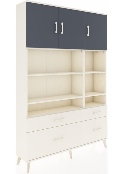 Arges Dolap 10 Raflı 4 Çekmeceli 3 Kapaklı 132X30X195 Aytaşı-Antrasit/aytaşı fiyatları