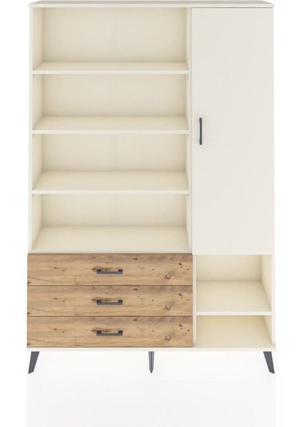 Arges Dolap 9 Raflı 3 Çekmeceli Tek Kapaklı 132X30X195 Aytaşı-Aytaşı/çam