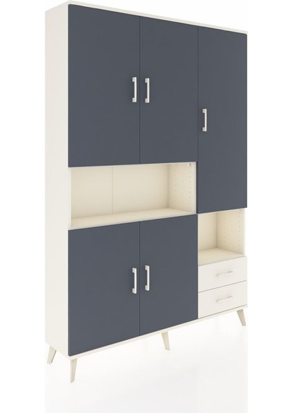 Arges Dolap 10 Raflı 2 Çekmeceli 5 Kapaklı 132X30X195 Aytaşı-Antrasit/aytaşı fiyatları