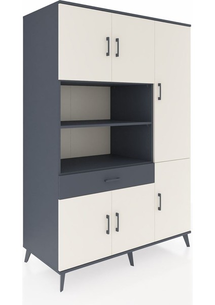 Kronos Dolap 10 Raflı Tek Çekmeceli 6 Kapaklı 132X59X195 Antrasit-Aytaşı/antrasit fiyatları