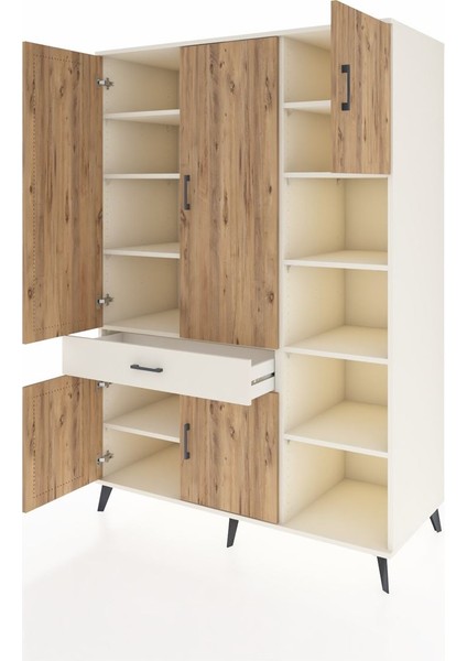 Kronos Dolap 10 Raflı Tek Çekmeceli 5 Kapaklı 132X59X195 Aytaşı-Çam/aytaşı modelleri