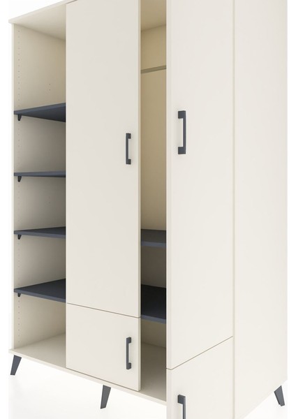 Kronos Dolap 6 Raflı 4 Kapaklı Tek Askılı 132X59X195 Aytaşı-Aytaşı/antrasit fırsatları