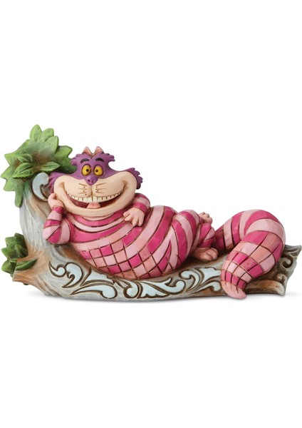Jim Shore Alice'in Traditions Harikalar Diyarında Cheshire Kedisi Ağaç Heykelcikleri, 6 Cm, Çok Renkli