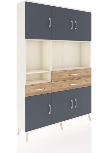 Arges Dolap 9 Raflı 3 Çekmeceli 6 Kapaklı 132X30X195 Aytaşı-Antrasit/çam fiyatları