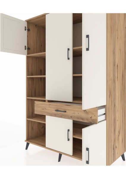 Kronos Dolap 8 Raflı Tek Çekmeceli 5 Kapaklı 132X59X195 Çam-Aytaşı/çam fırsatları