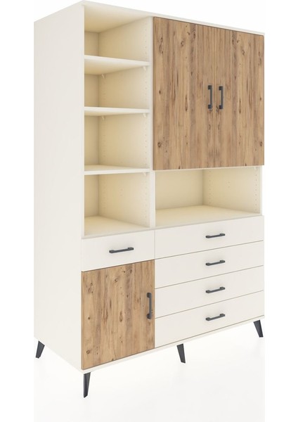 Kronos Dolap 8 Raflı 5 Çekmeceli 3 Kapaklı 132X59X195 Aytaşı-Çam/aytaşı fiyatları