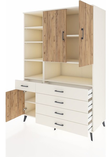 Kronos Dolap 8 Raflı 5 Çekmeceli 3 Kapaklı 132X59X195 Aytaşı-Çam/aytaşı modelleri