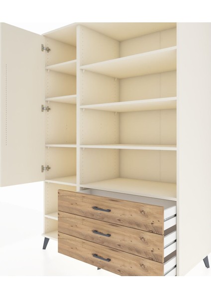 Kronos Dolap 9 Raflı 3 Çekmeceli Tek Kapaklı 132X59X195 Aytaşı-Aytaşı/çam fırsatları