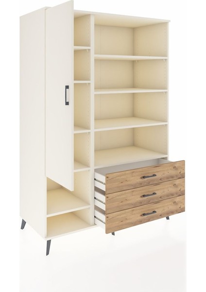 Kronos Dolap 9 Raflı 3 Çekmeceli Tek Kapaklı 132X59X195 Aytaşı-Aytaşı/çam indirimleri