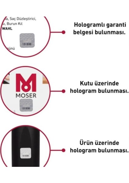 Moser 1411 Elektrikli Ense ve Yanak Makinesi modelleri
