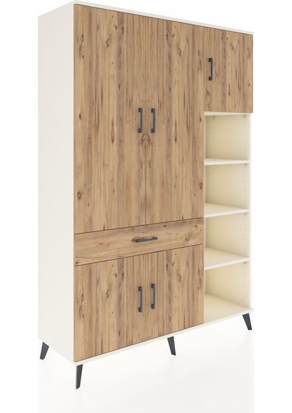 Hyperion Dolap 10 Raflı Tek Çekmeceli 5 Kapaklı 132X44X195 Aytaşı-Çam/çam fiyatları