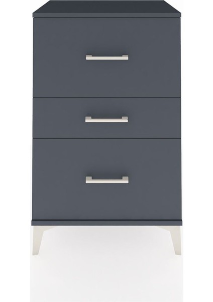 Hyperion Komodin 3 Çekmeceli 60X44X96 Antrasit-Antrasit
