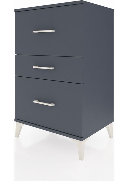 Hyperion Komodin 3 Çekmeceli 60X44X96 Antrasit-Antrasit modelleri
