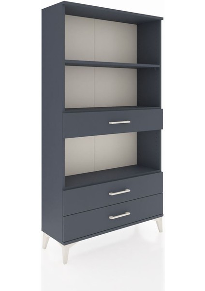 Arges Dolap 3 Raflı 3 Çekmeceli 88X30X163 Antrasit-Antrasit fiyatları