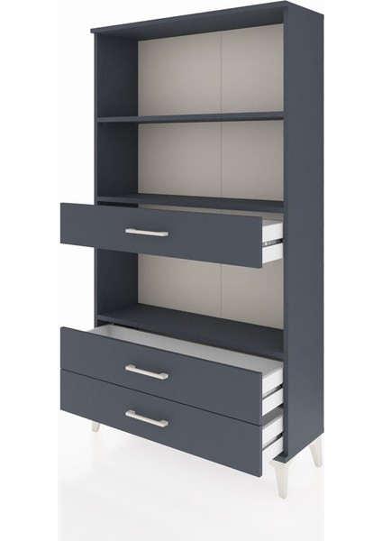 Arges Dolap 3 Raflı 3 Çekmeceli 88X30X163 Antrasit-Antrasit fırsatları