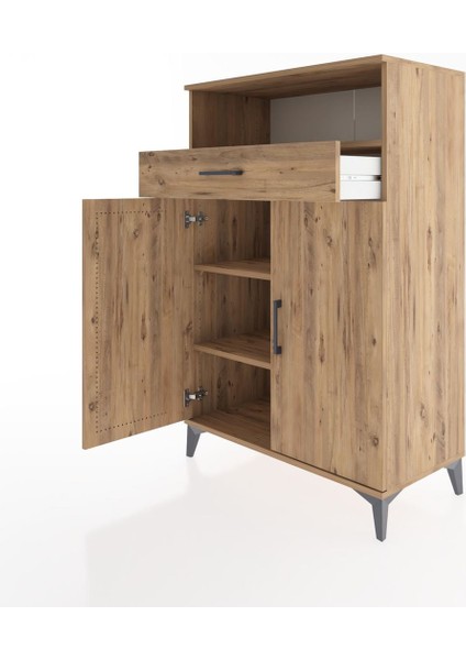 Hyperion Dolap 3 Raflı Tek Çekmeceli 2 Kapaklı 88X44X134 Çam-Çam fırsatları