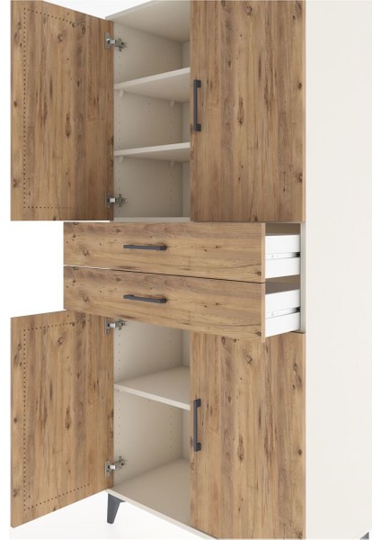 Hyperion Dolap 4 Raflı 2 Çekmeceli 4 Kapaklı 88X44X195 Aytaşı-Çam indirimleri