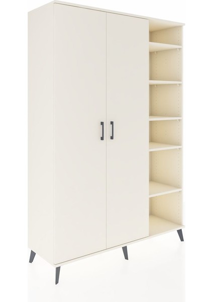 Hyperion Dolap 7 Raflı 2 Kapaklı Tek Askılı 132X44X195 Aytaşı-Aytaşı/antrasit fiyatları